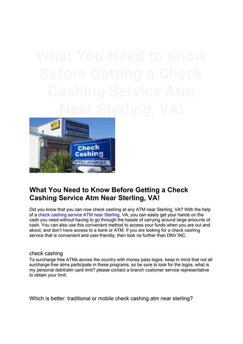 What You Need To Know Before Getting A Check Cashing Service Atm Near