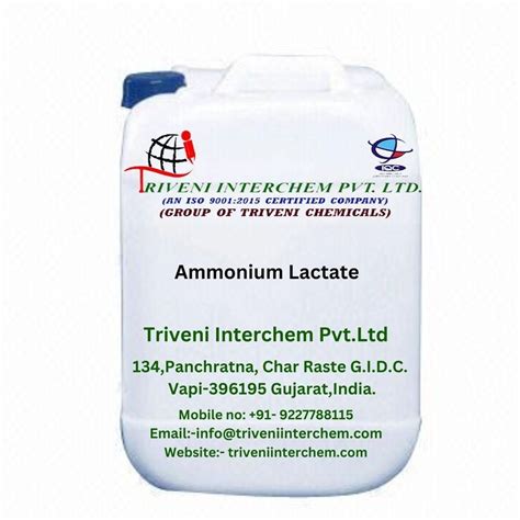 Ammonium Lactate In Balitha Valsad Triveni Interchem Private Limited Group Of Triveni