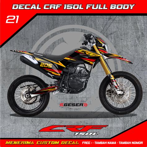 Jual Decal Stiker Crf 150 L Full Body Hologram Hitam Shopee Indonesia