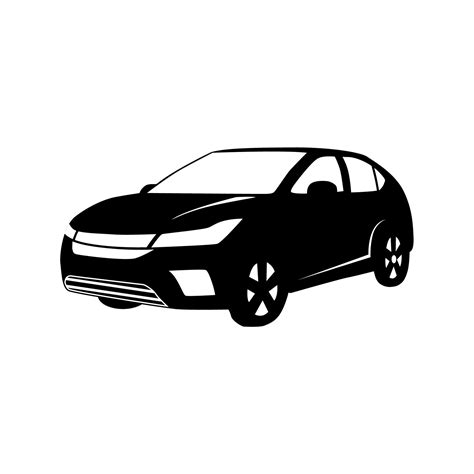 Small Car Silhouette On White Background Vehicle Icons Set View From