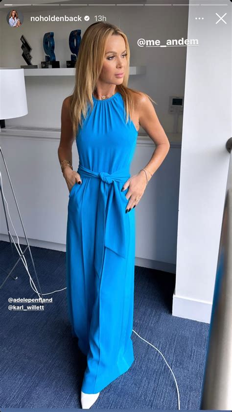 Amanda Holden Flaunts Slender Figure In Blue Jumpsuit