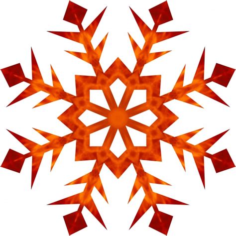 Orange Snowflake Clip Art