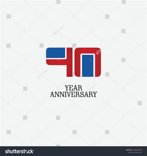 40 Year Anniversary Logo Vector Template Design Royalty Free Stock Vector 1400018480