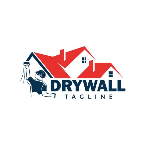 Dry Wall Logo Template House Improvement Logo Design Template In White