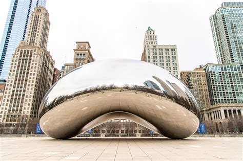 Chicago Bean Cloud Gate Downtown Millennium Park In The Loop Two