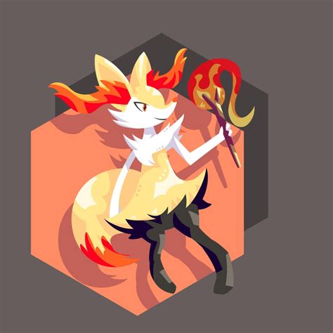 Braixen Pokémon 8x8 Digital File Etsy