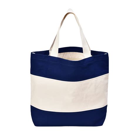 Striped Canvas Tote Bag Custom Branded Promotional Tote Bags