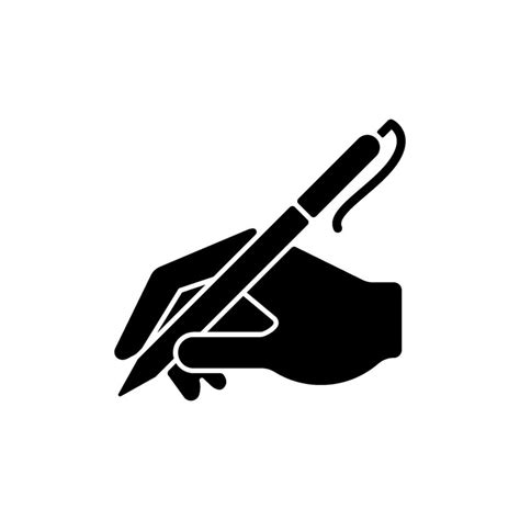 Escritura A Mano Con L Piz Icono De Glifo Negro Vector En Vecteezy