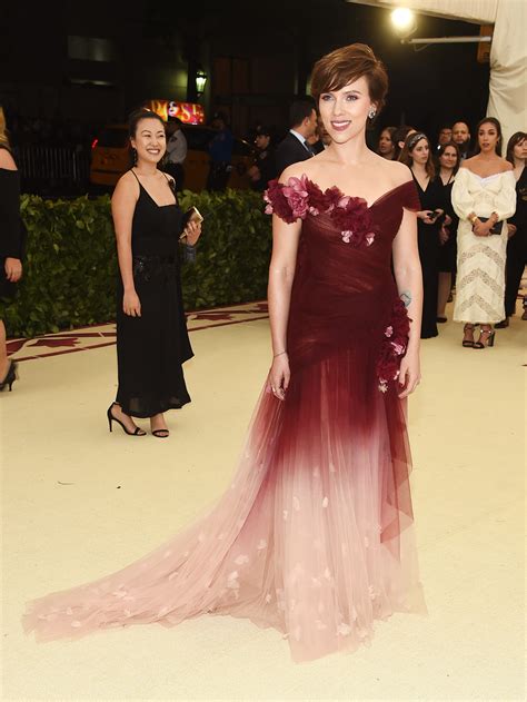 Scarlett Johansson Wears Marchesa To The 2018 Met Gala Scarlett Johansson Is The First