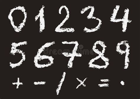 Hand Written Chalk Numbers Stock Vector Illustration Of Hand 59559366