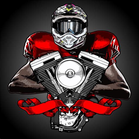 american football player with v twin engine 11230524 Vector Art at Vecteezy