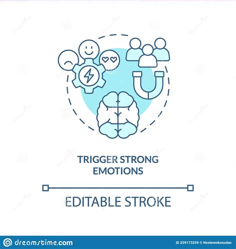 Trigger Strong Emotions Turquoise Concept Icon Stock Illustration