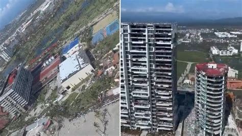 Acapulco destrozado visto desde las alturas así quedó tras el poderoso