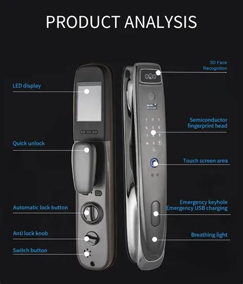 Tuya Digital Door Lock With D Face Recognition Gravity Smart