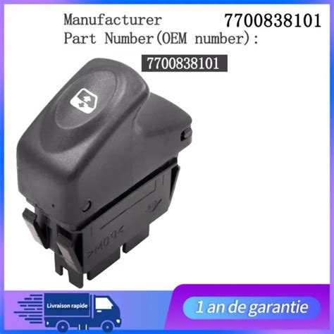 Bouton Interrupteur Leve Vitre Pour Clio Phase Kangoo Megane