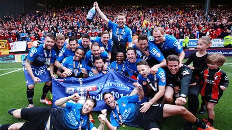 Champions Afc Bournemouth Celebrate Winning The Sky Bet Championship