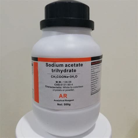 Sodium acetate trihydrate CH3COONa lọ 500g Xilong CAS 6131 90 4 natri