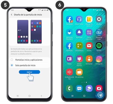 Galaxy A10 ¿cómo Cambiar El Diseño De La Pantalla De Inicio Samsung Co