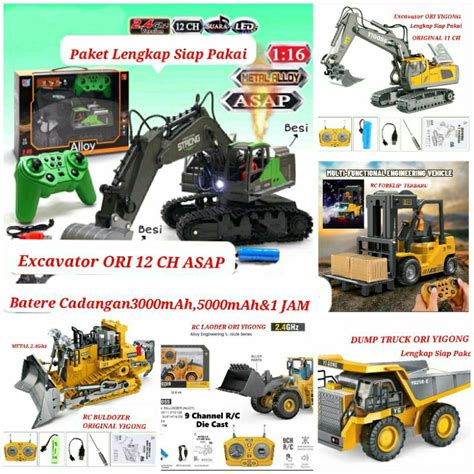 Jual Promo Cod Mobil Remote Control Rc Excavator Beko Dump Truck Laoder