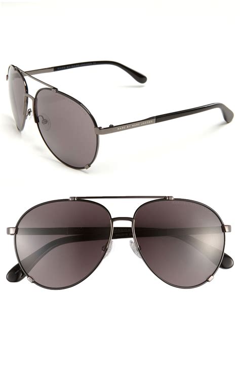 Marc By Marc Jacobs 58mm Metal Aviator Sunglasses In Black For Men Lyst