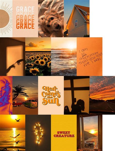 Sunset Wall Collage Kit Digital Download Golden Hour Photo Etsy