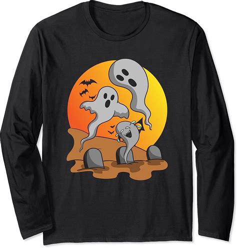 Spooky Ghost Long Sleeve Halloween Ghost Costume Trick Or Treat Ghoul ...