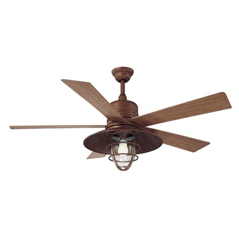 Hampton Bay Metro 54 in. Indoor/Outdoor Rustic Copper Ceiling Fan with ...