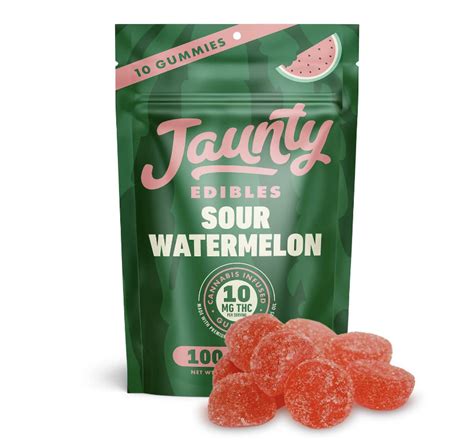 Jaunty Gummies Sour Watermelon 100mg 10pk Upstate