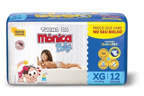 Fralda Turma da Monica Baby Jumbinho XG 12 Unidades em promoção no