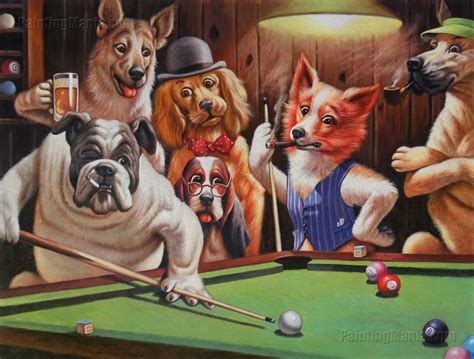 Hustler Cassius Marcellus Coolidge Paintings Dogs Playing Pool Dog