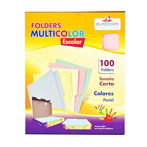 FOLDER CARTA MULTICOLOR C 100 PASTEL COLORES Super Papelera