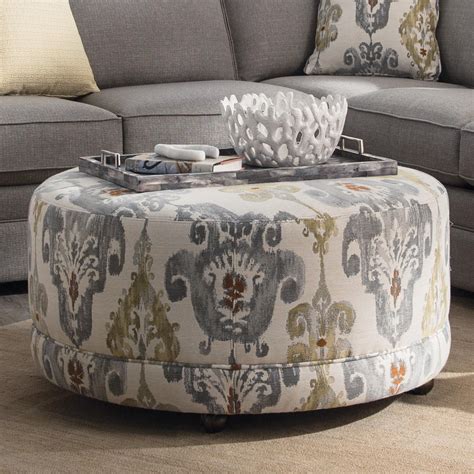 Hickory Craft Accent Ottomans Round Contemporary Ottoman with Casters | Godby Home Furnishings ...