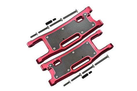 TRAXXAS SLEDGE 6S ALLOY REAR SUSPENSION ARMS CARBON FIBRE COVER GPM