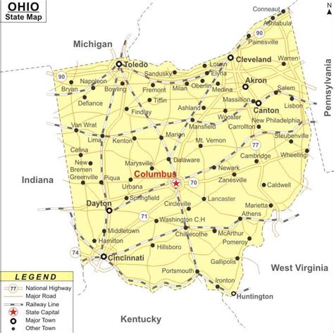 Ohio Map Oh Map Map Of Ohio State With Cities Road River Highways