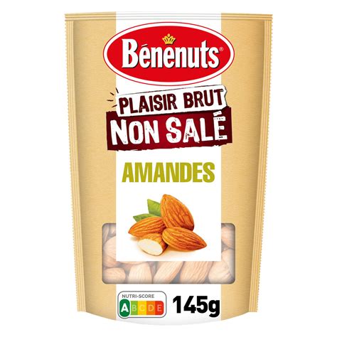 Amandes non salées BENENUTS PLAISIR BRUT le sachet de 145g à Prix