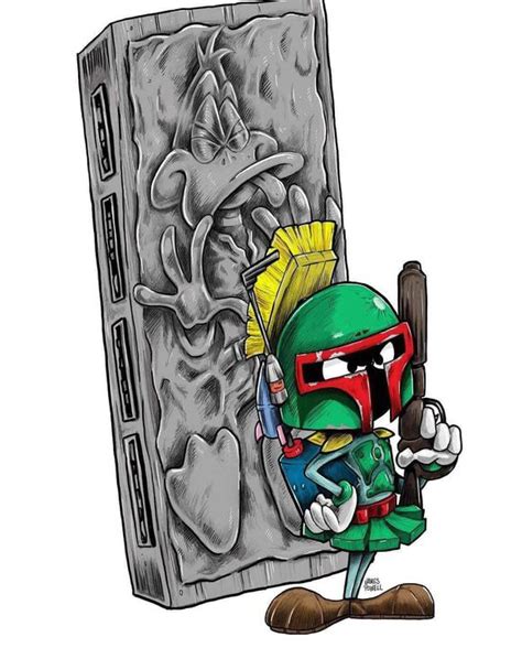 James Powell Star Wars Looney Tunes Boba Fett Marvin The Martian