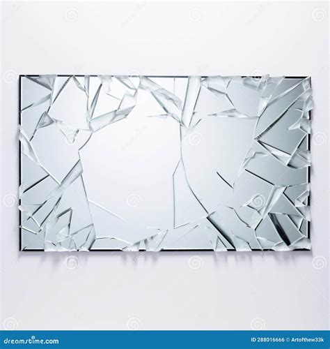 Shattered Reflection A Captivating Close Up Of Floating Glass Shards Stock Illustration