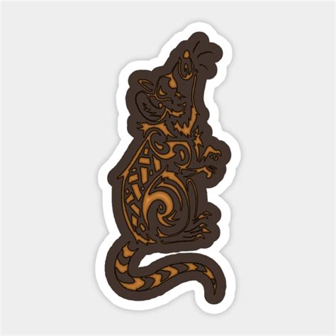 1984 1985 Wood Rat Chinese Zodiac Sm Emblem Wood Rat Sticker