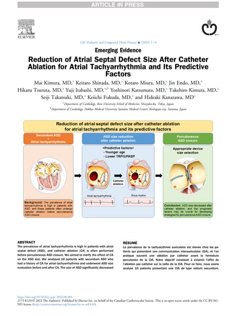 Pdf Reduction Of Atrial Septal Defect Size After Catheter Ablation