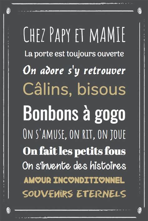 Tableau Ou Poster Textes Personnalis S Chez Papy Et Mamie Avalokita