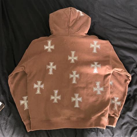 Brown Unknown London Rhinestone Hoodie Size Medium Depop