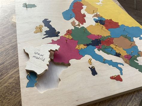 Europe: Wooden Puzzle Map - Etsy