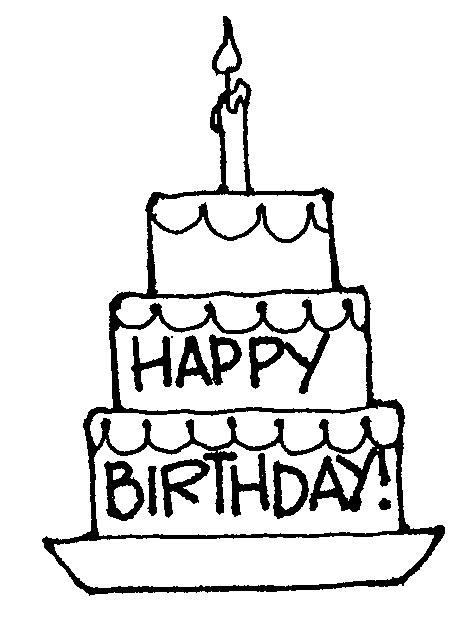 Birthday Cake Black And White Clipart - ClipArt Best