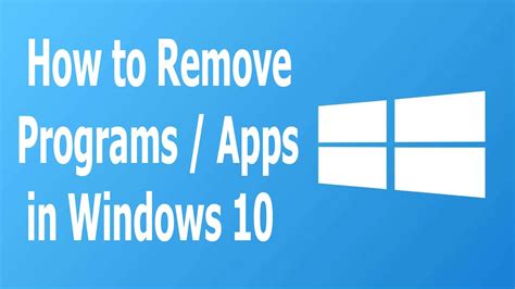 How To Uninstall Programs Apps In Windows Youtube