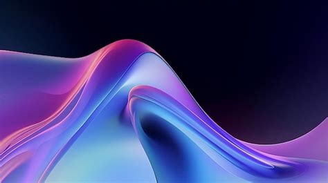 Premium AI Image | Abstract Purple and Blue waves on black background ...