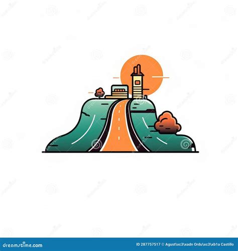 Illustration of a Cartoon Drawing of a Road. Stock Illustration ...