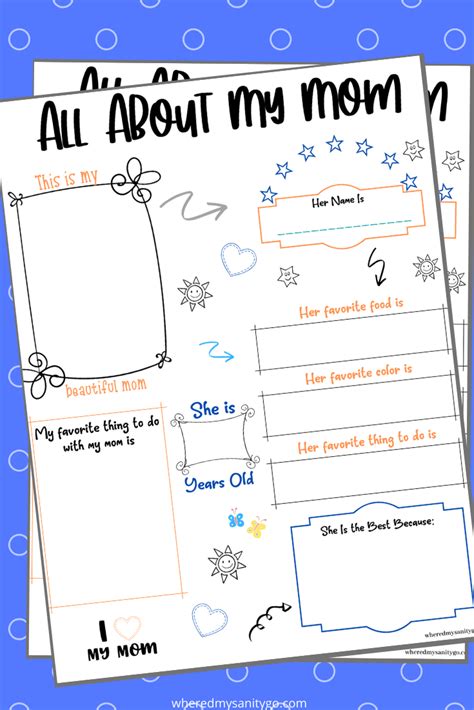 Free Printable All About My Mom Printable