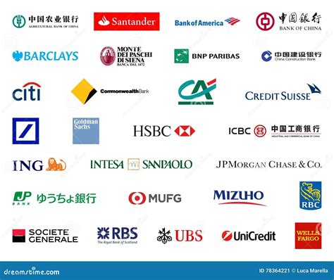 Les Plus Grandes Banques Dans Les Logos Du Monde Photo éditorial