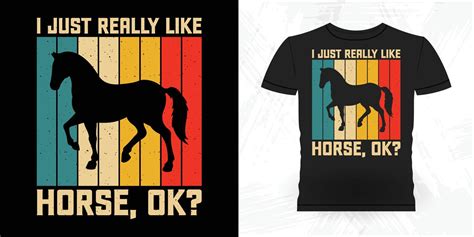 Funny Riding Horse Retro Vintage Horse T Shirt Design 14662768 Vector