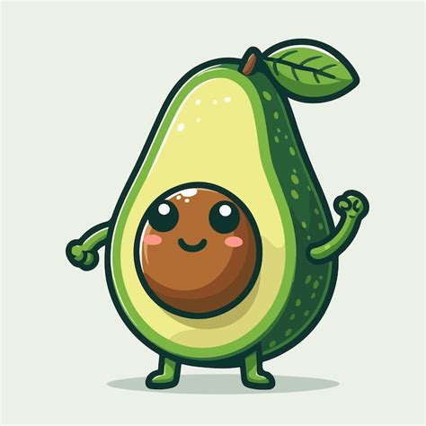 Premium Vector Avocado Cartoon Drawing Illustration